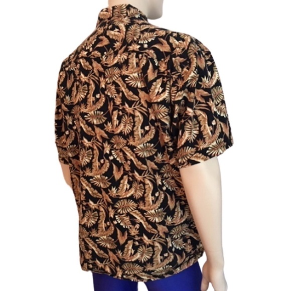 CAMPIA Hawaiian Tiki Shirt Palm Leaves 100% Cotton NWOT - Picture 2 of 6